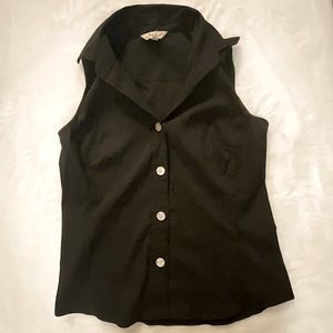 Sleeveless Button-Up Top